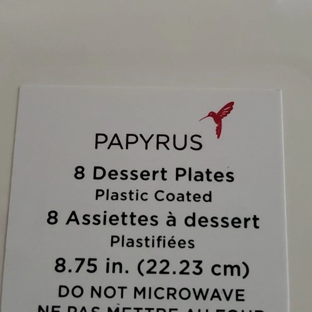 Papyrus Plates 8 dessert plates geometric artsy disposable